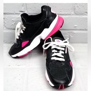 Adidas Originals Falcon Running Shoes Women's Size 8 Black Pink EE5123